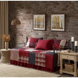 Woolrich Sunset 3-piece Set, Daybed Coverlet and 2 Shams Rustic Holidays 75x39”